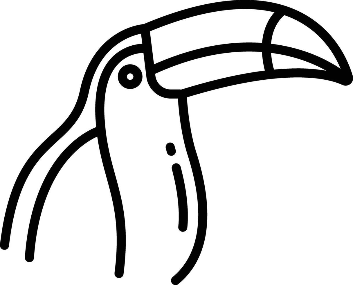 Toucan bird outline illustration vector