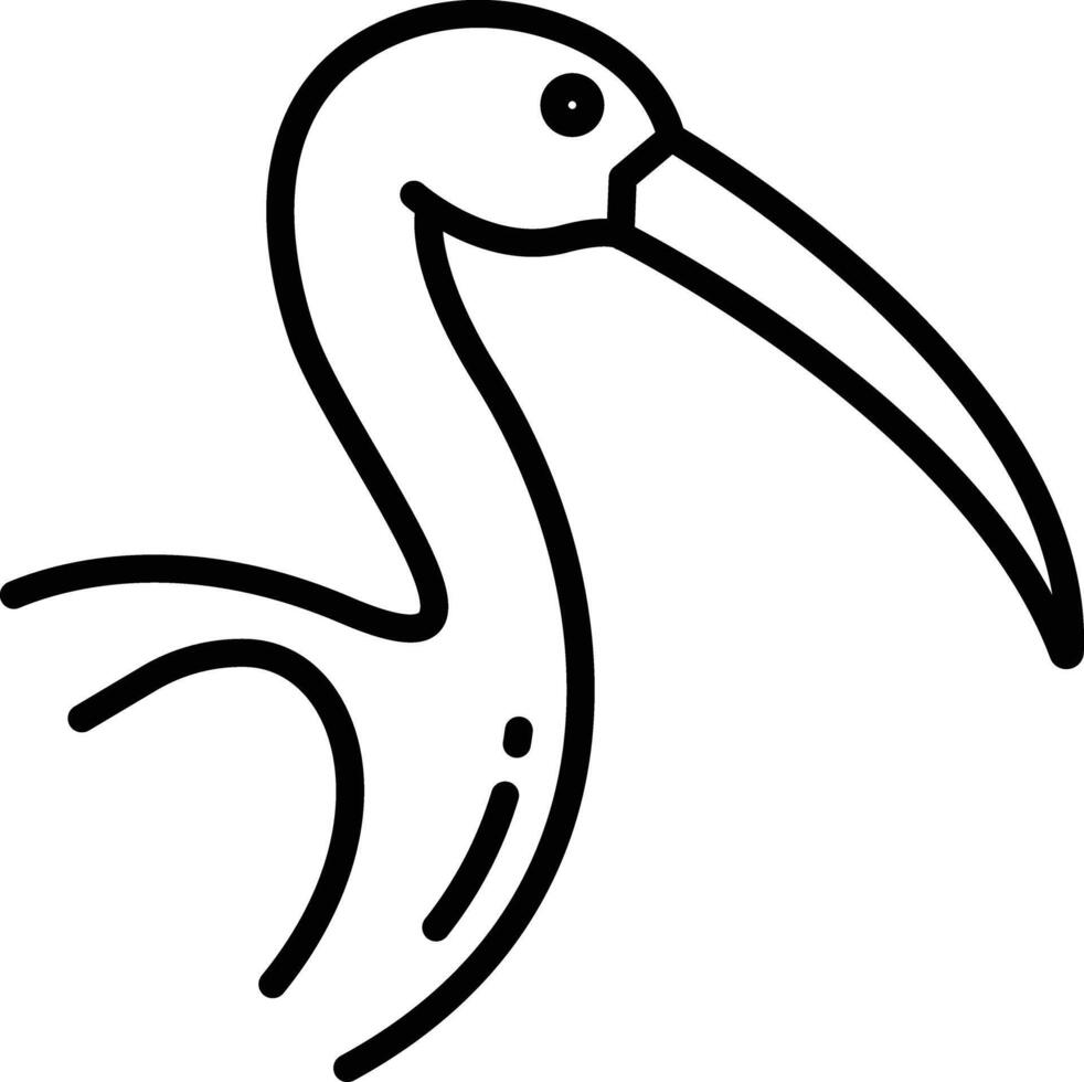 Ibis bird outline illustration vector