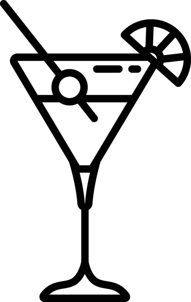 Cocktail outline illustration vector