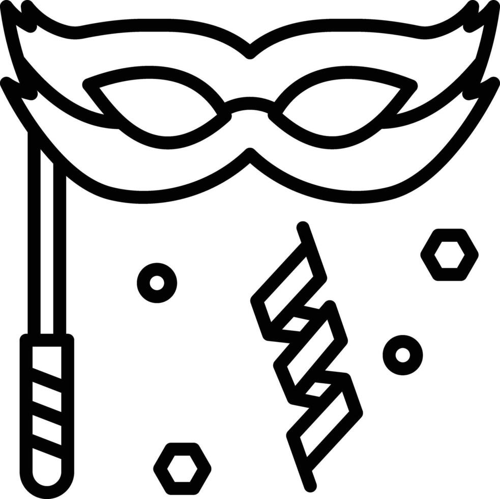 Party Eye Mask outline illustration vector