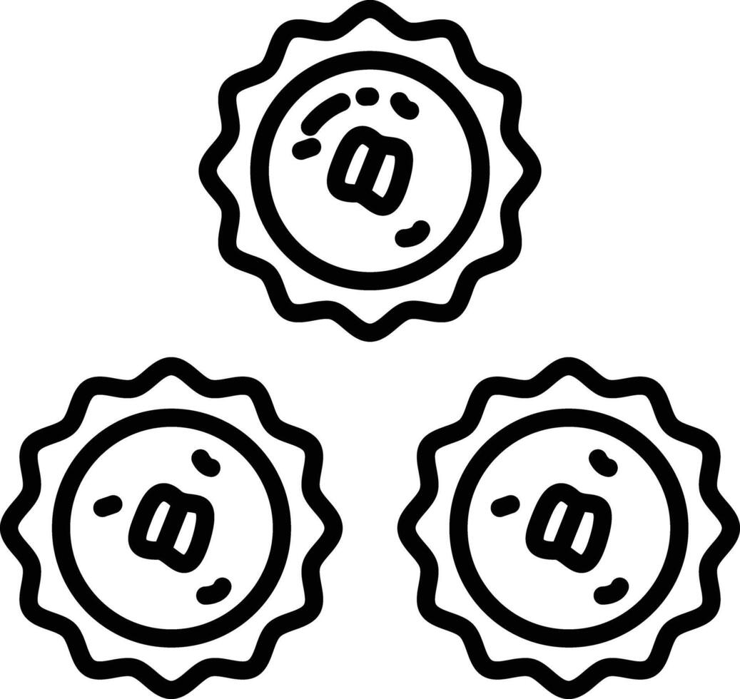 Butter tart outline illustration vector