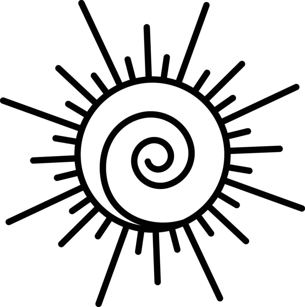 Sun outline illustration vector