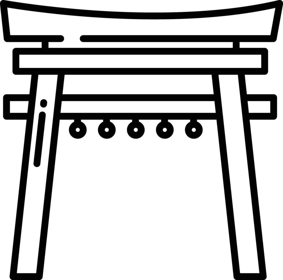 Shrine outline illustration vector