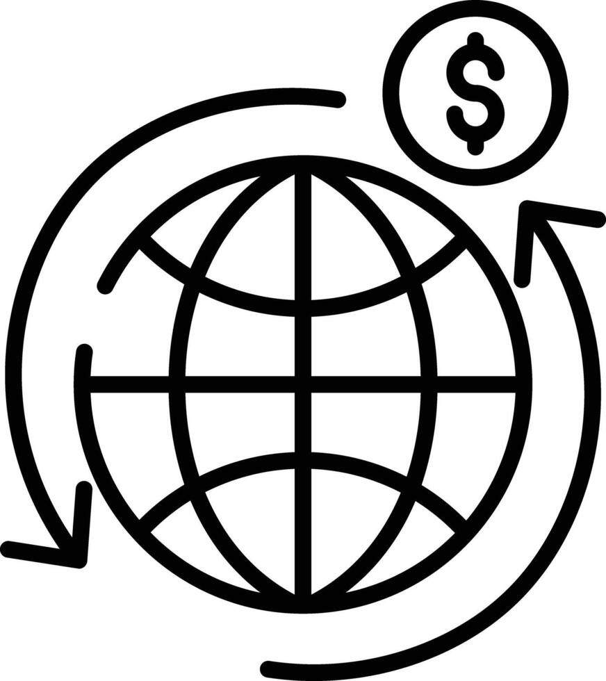 Global economy outline illustration vector