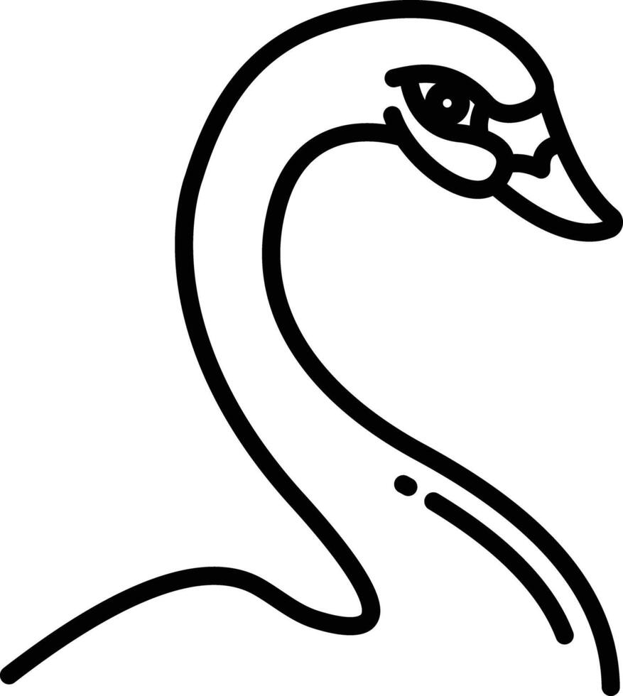 cisne pájaro contorno ilustración vector