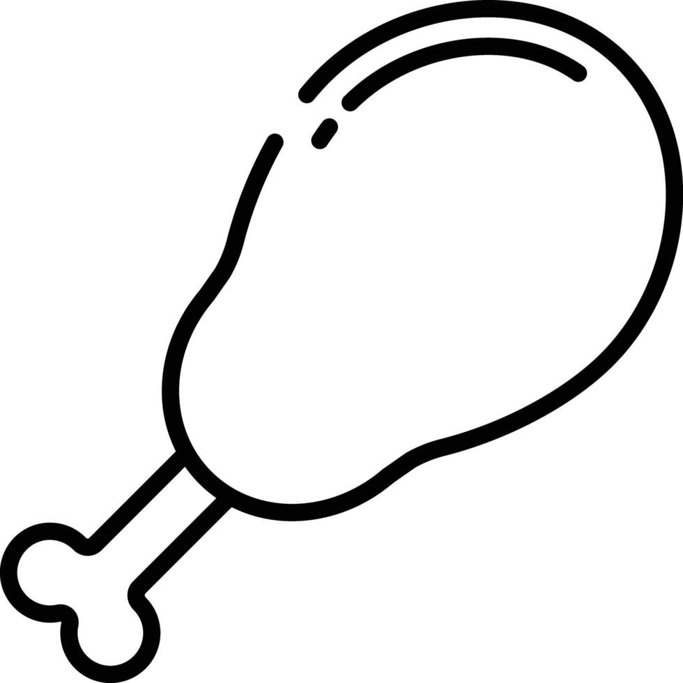 Chicken leg outline illustration vector