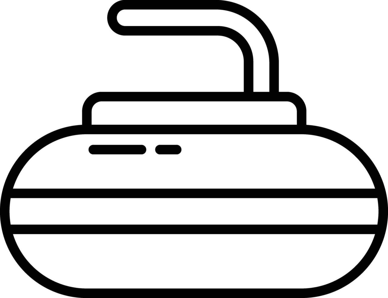 Curling game outline illustration vector