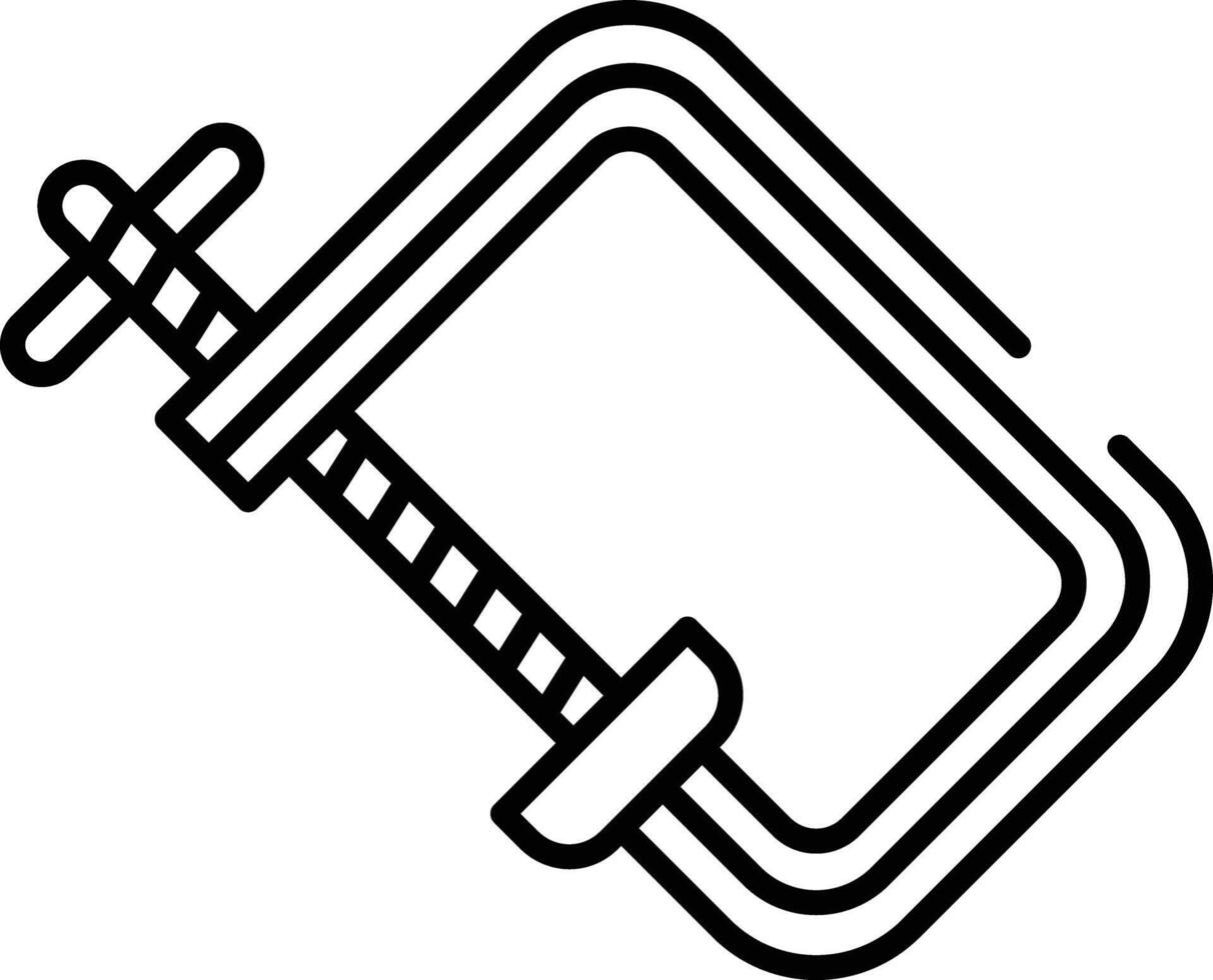C clamp outline illustration vector