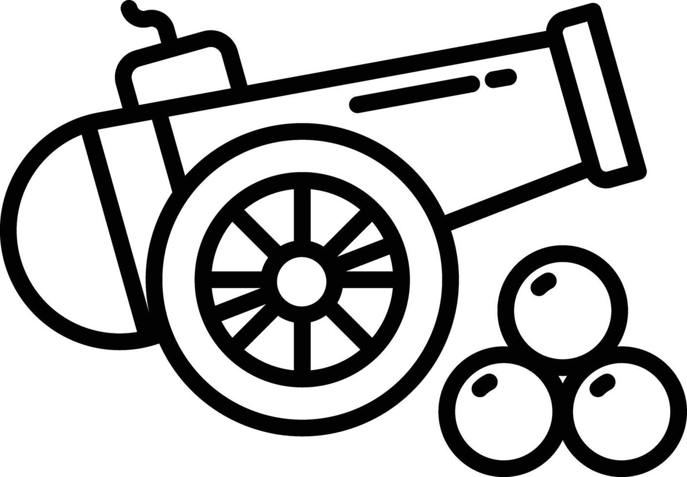 Cannon outline illustration vector