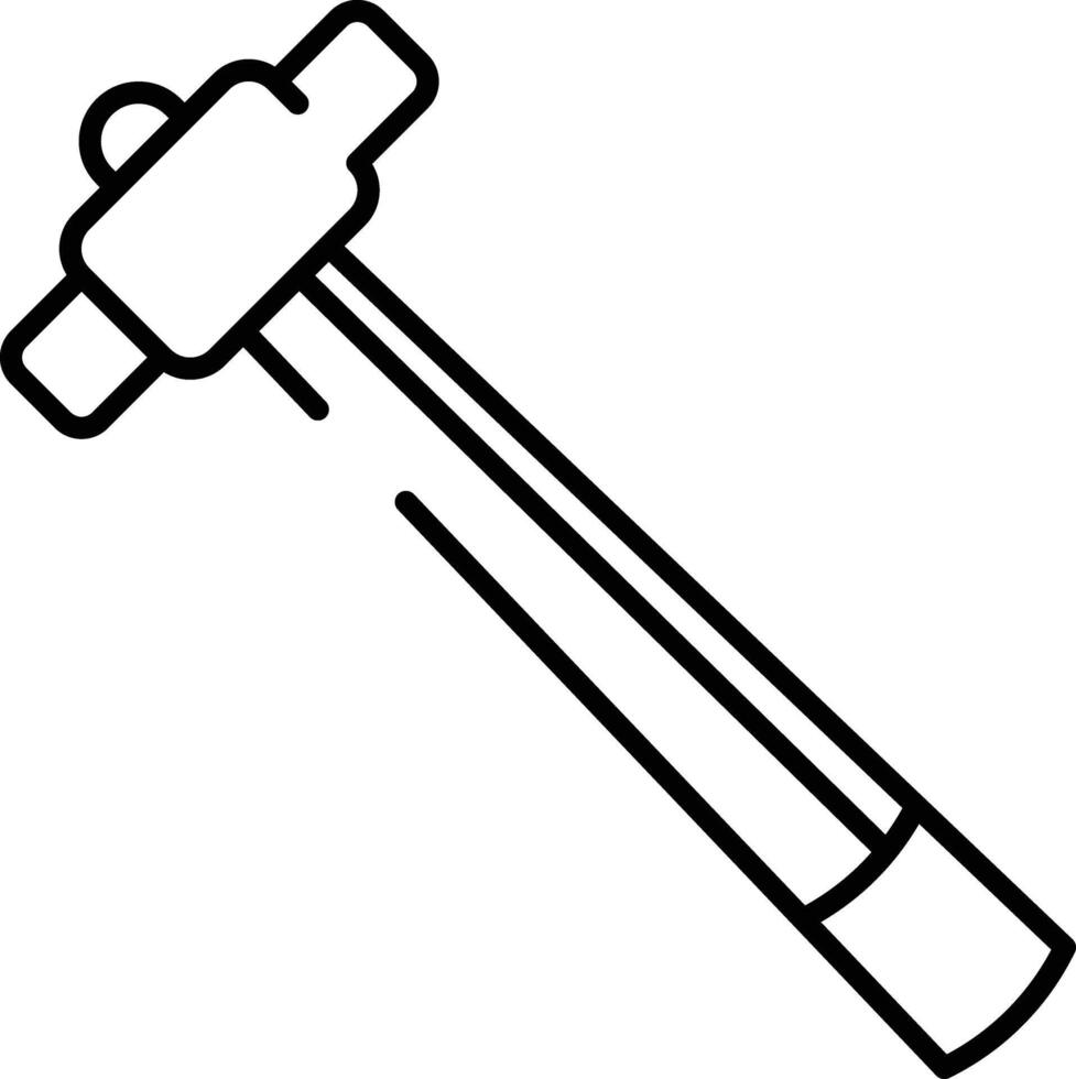 Hammer outline illustration vector