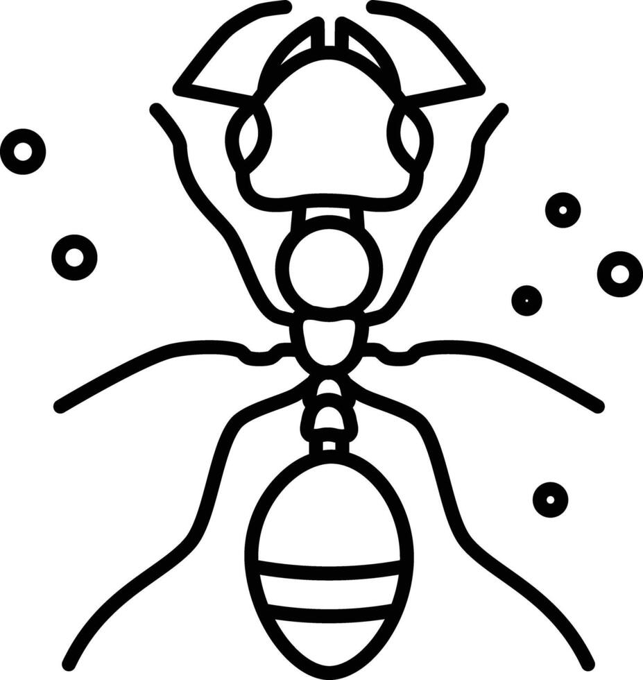 Ant outline illustration vector