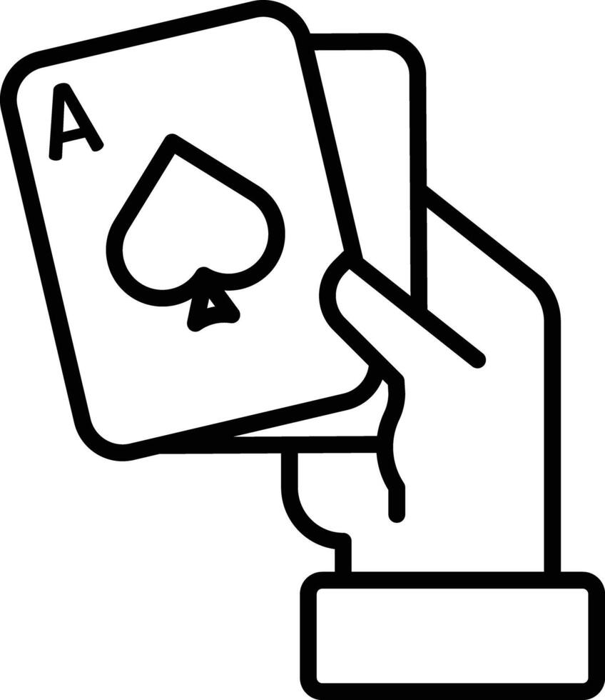 Card Game outline illustration vector