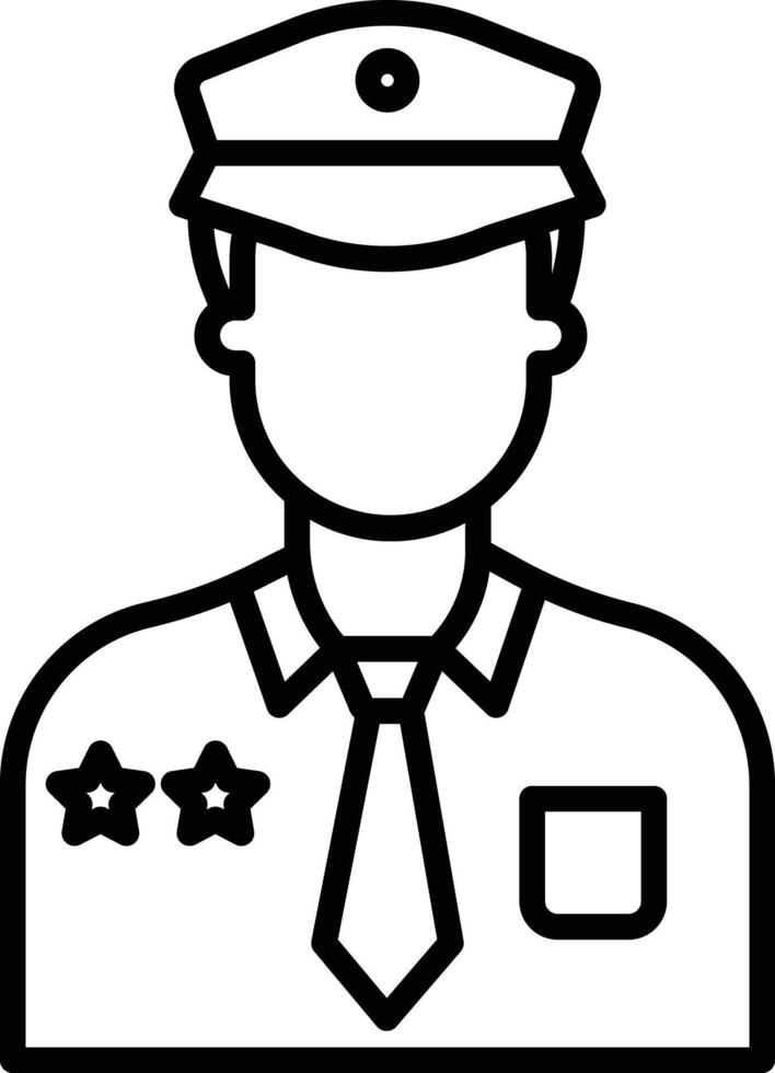 Policeman outline illustration vector