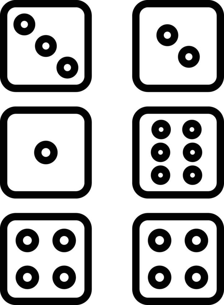 Dice outline illustration vector