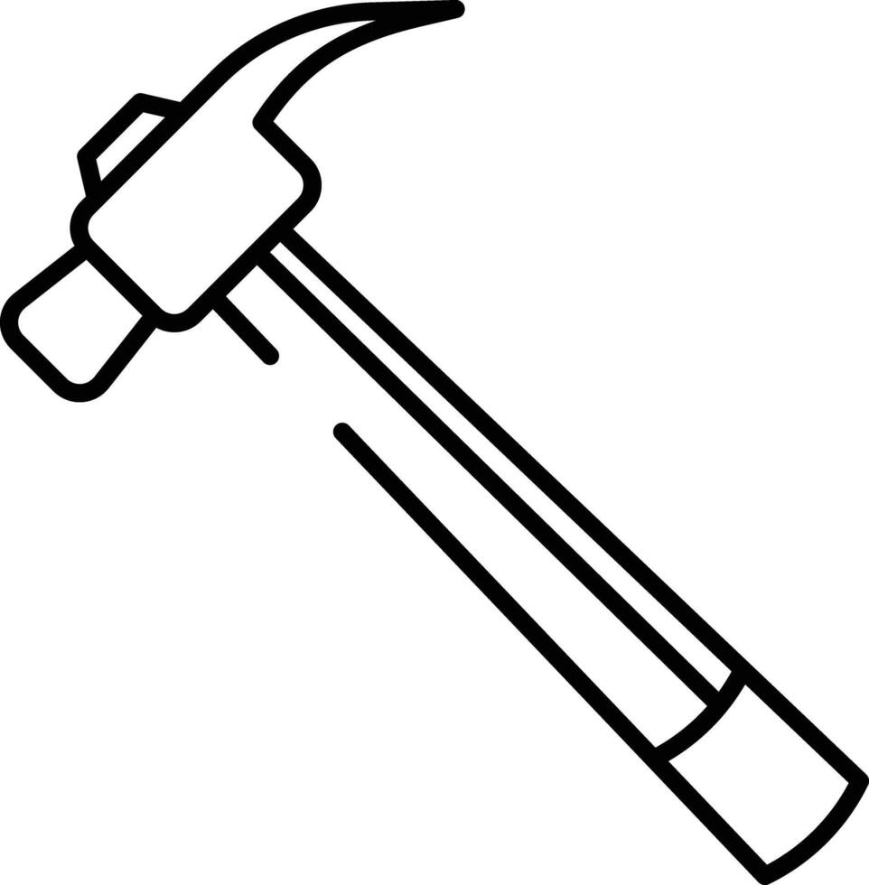 Hammer outline illustration vector