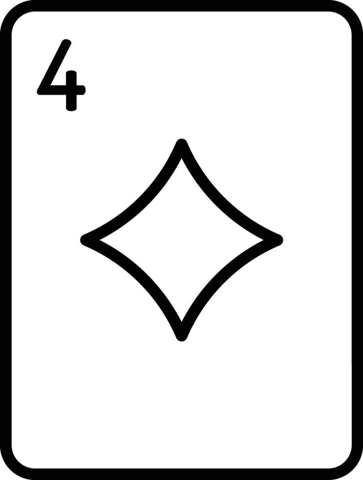 Diamonds Card outline illustration vector