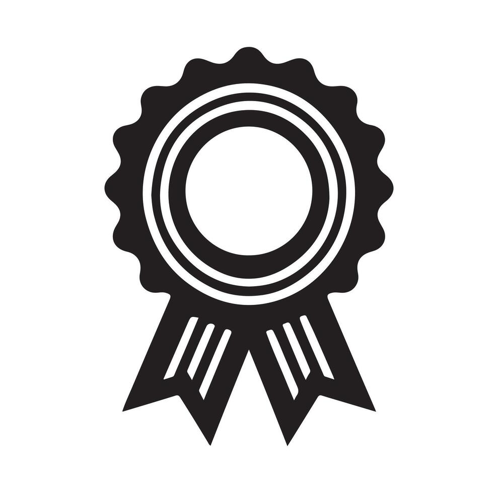 minimal award ribbon badge icon. guarantee or medal thin line. concept of minimal consumer control emblem or assurance vector