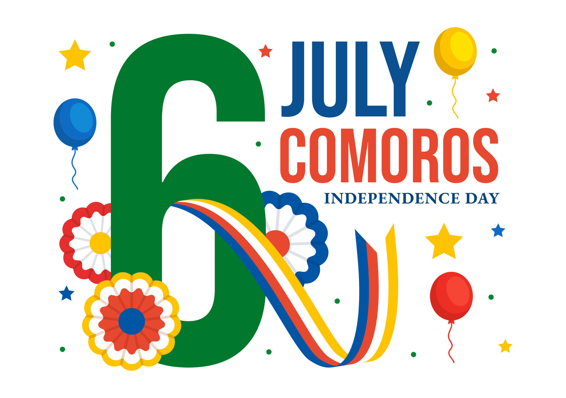 Happy Comoros Independence Day Illustration on 6 July with Comorian