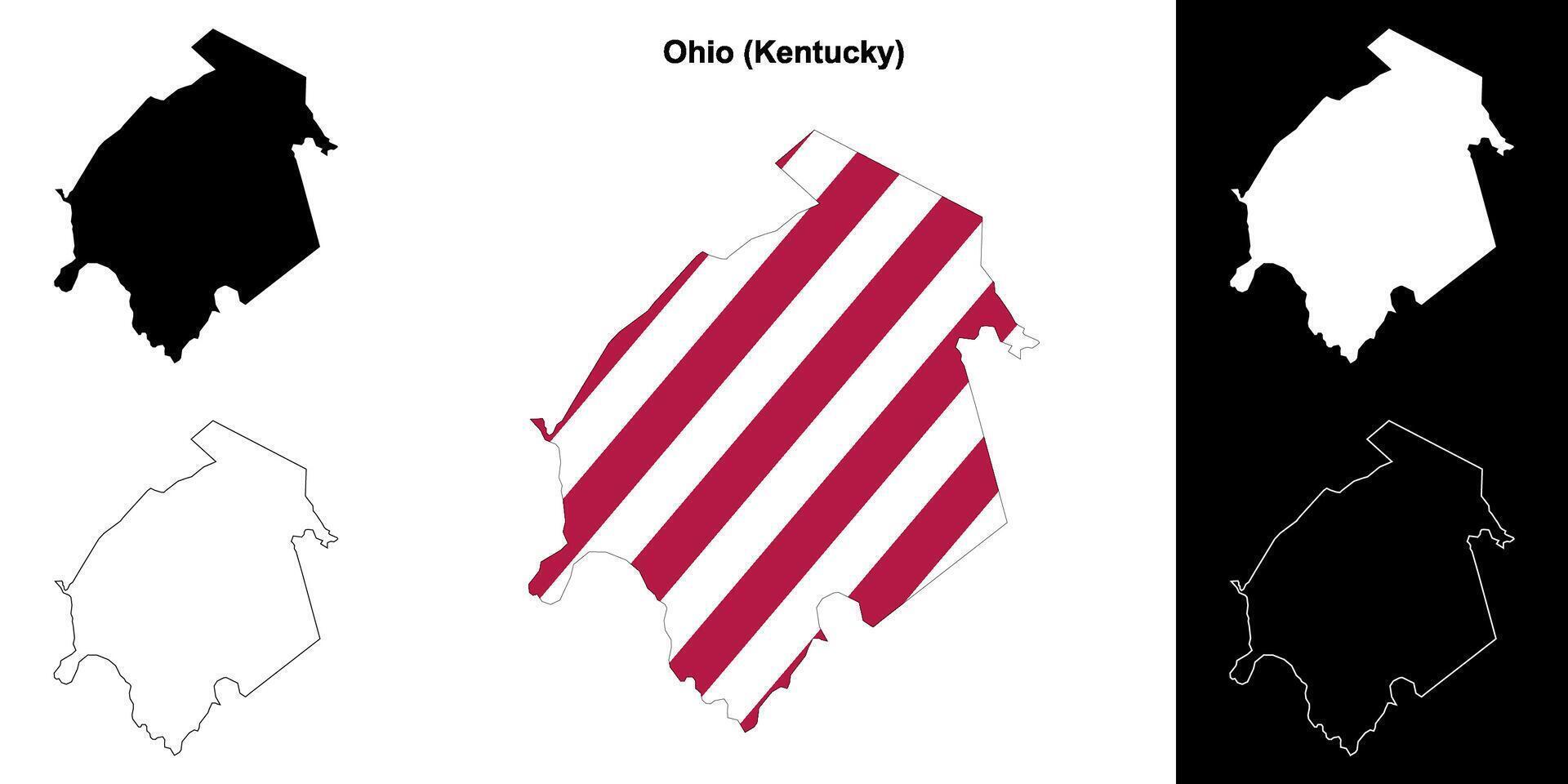 Ohio condado, Kentucky contorno mapa conjunto vector