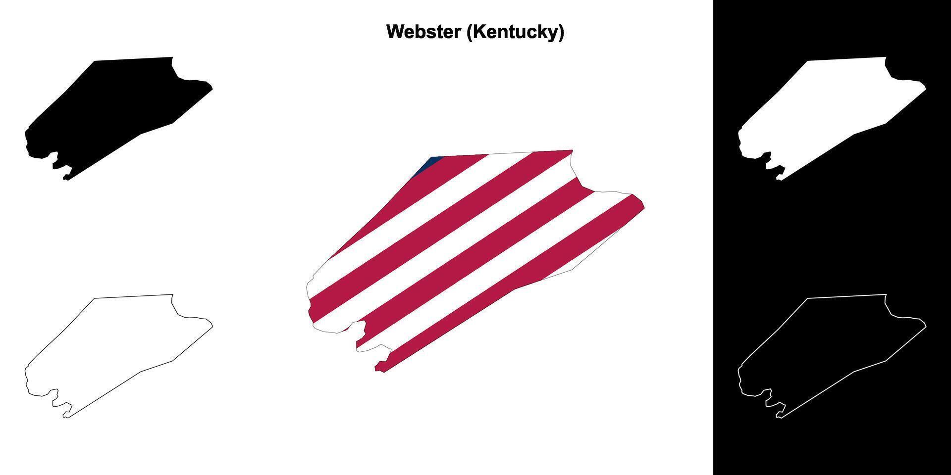 Webster County, Kentucky outline map set vector