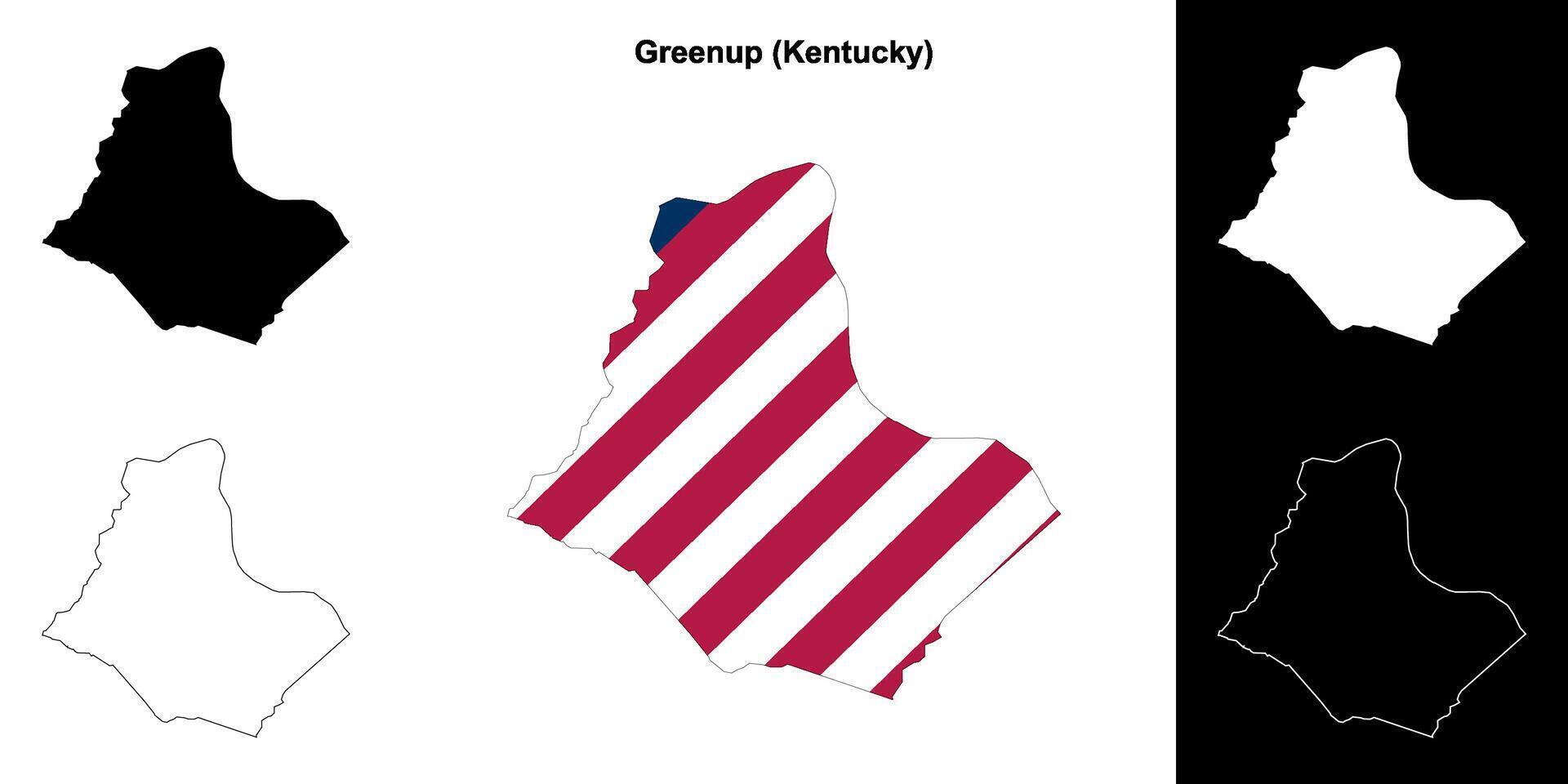 arriba verde condado, Kentucky contorno mapa conjunto vector