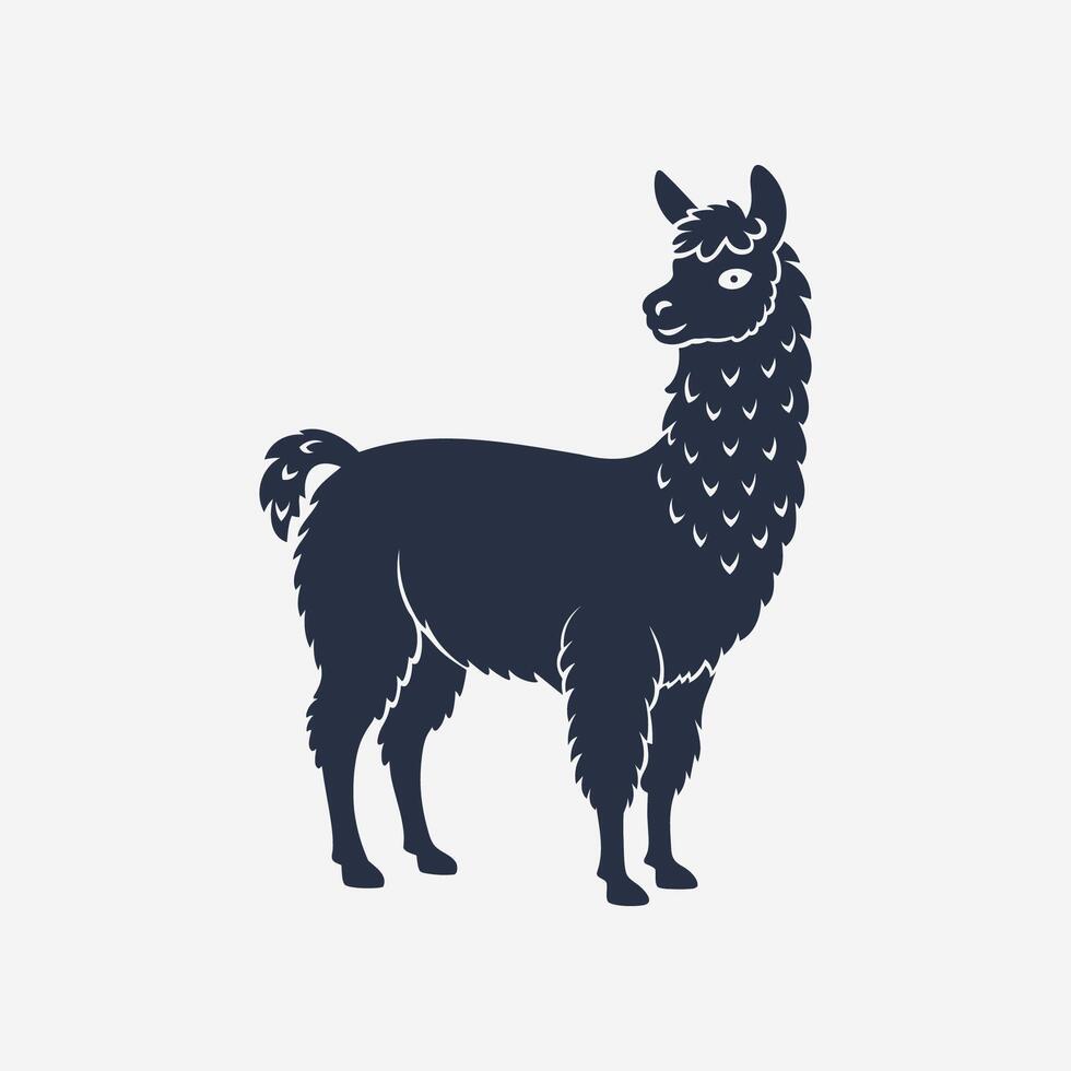 Alpaca silhouette illustration clipart vector