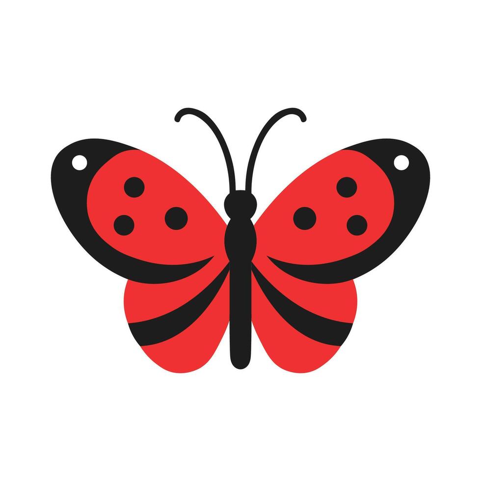 Symmetric butterfly logo style illustration vector