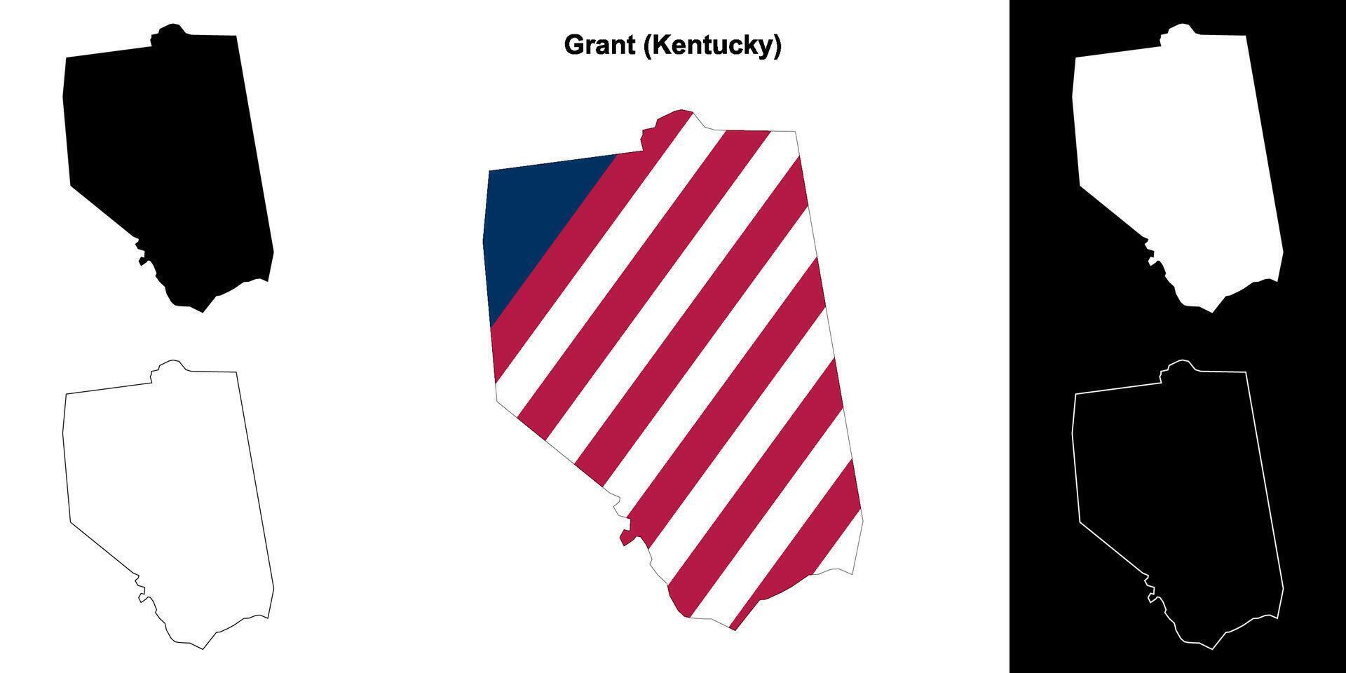 Grant County, Kentucky outline map set vector