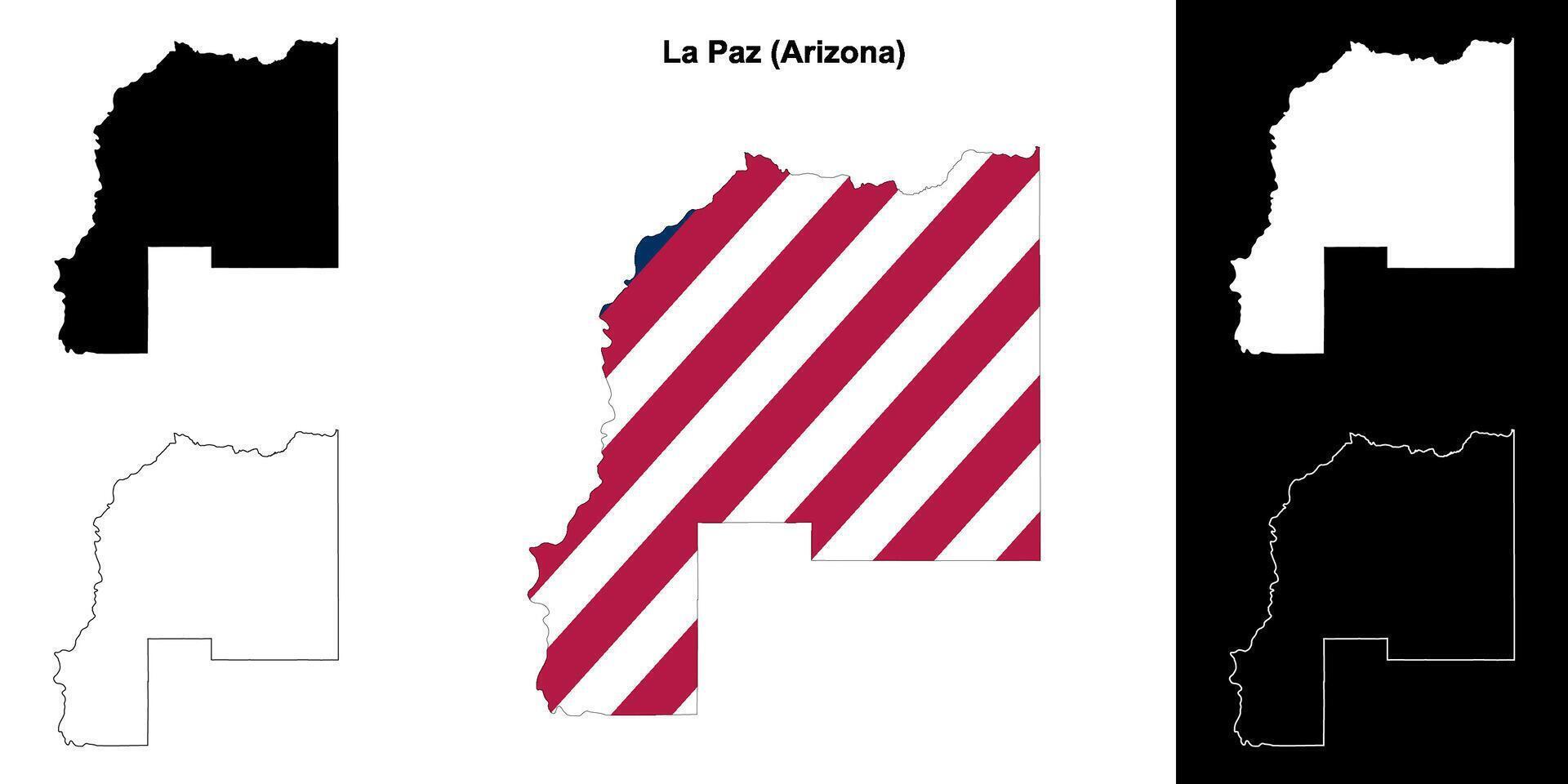 La Paz County, Arizona outline map set vector