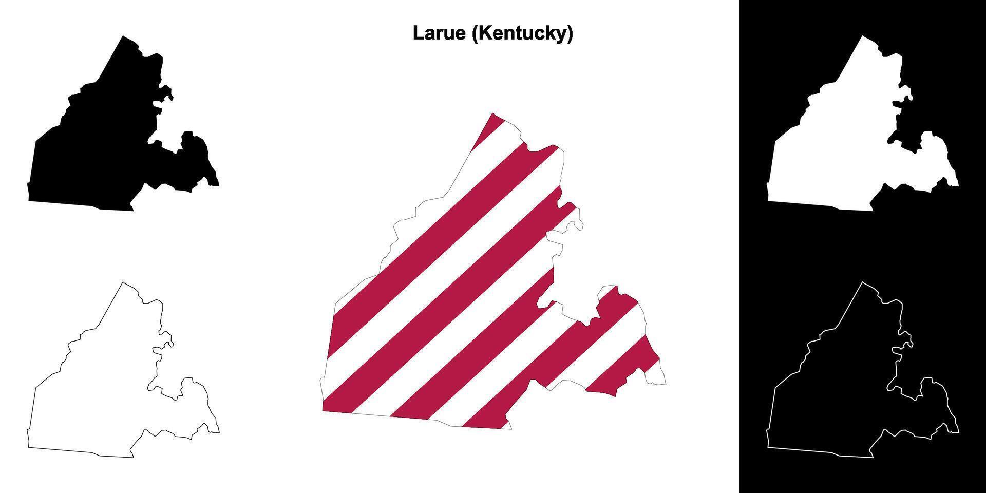 Larue County, Kentucky outline map set vector