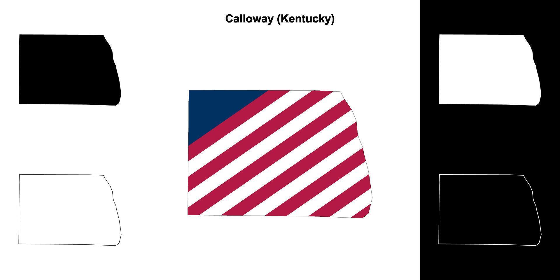 Calloway County, Kentucky outline map set vector