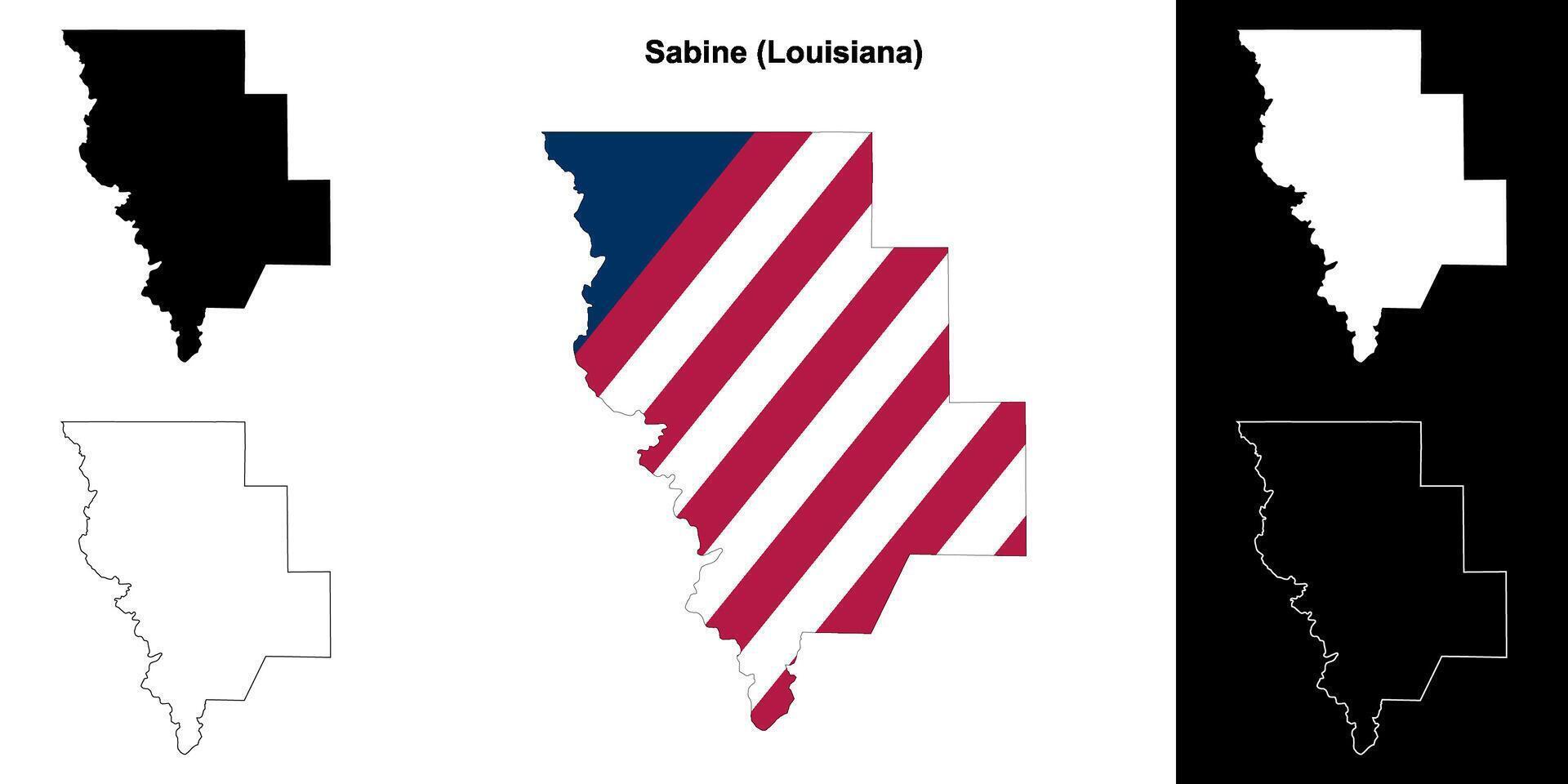 Sabine Parish, Louisiana outline map set 43105303 Vector Art at Vecteezy
