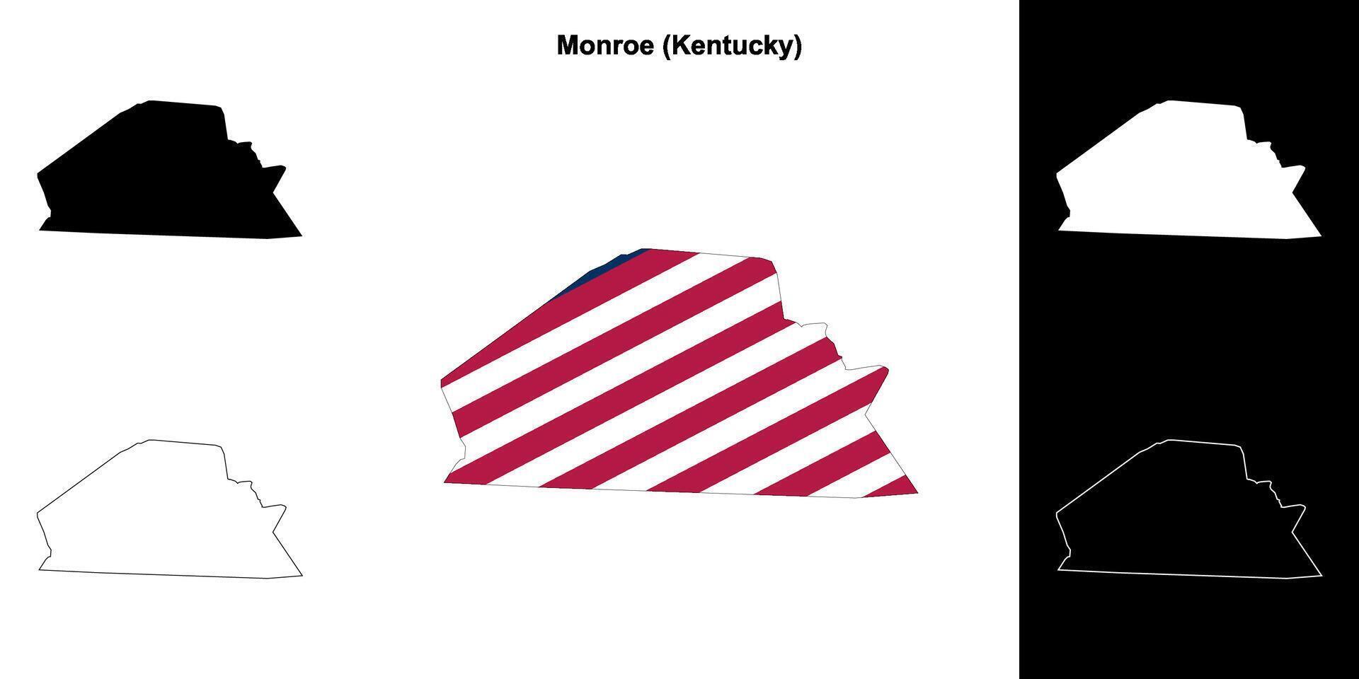 Monroe condado, Kentucky contorno mapa conjunto vector