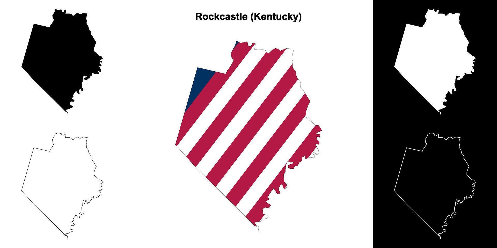 Rockcastle County, Kentucky outline map set vector