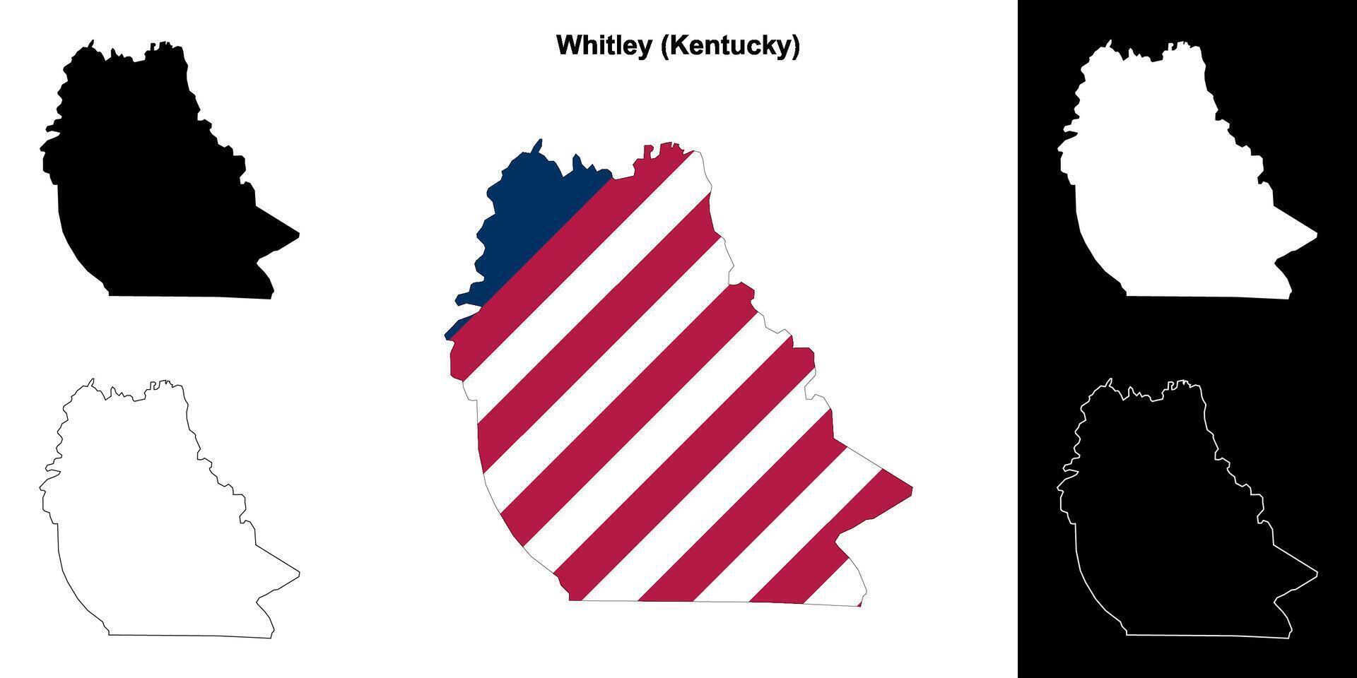 Whitley County, Kentucky outline map set vector