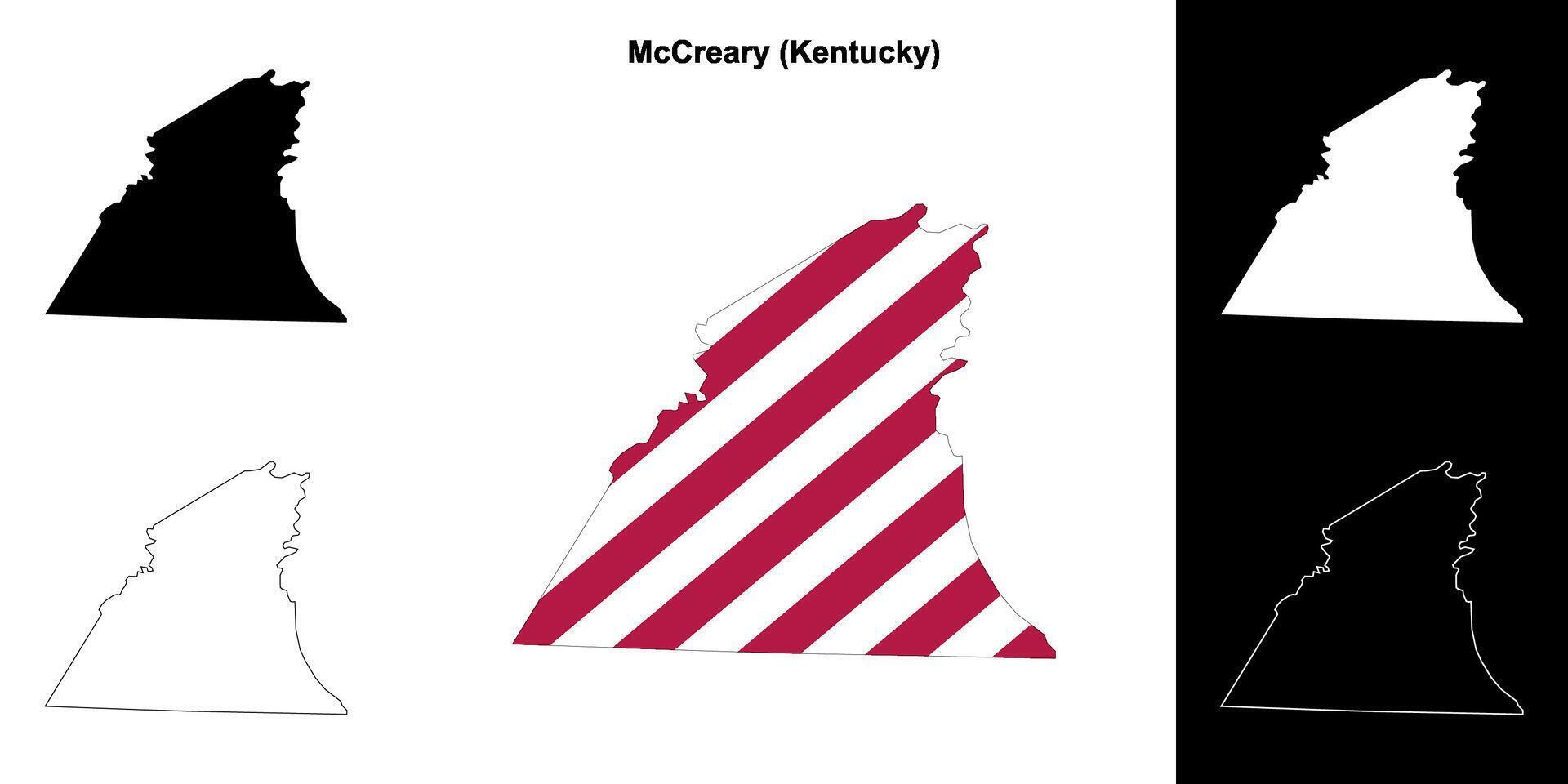 McCreary County, Kentucky outline map set vector