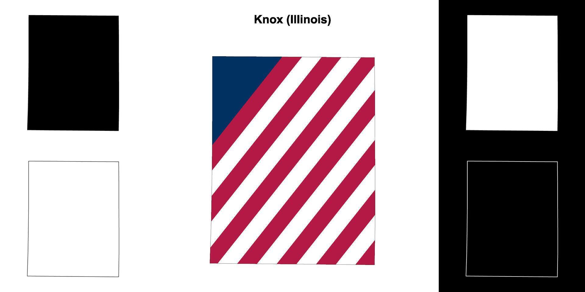 Knox County, Illinois outline map set vector