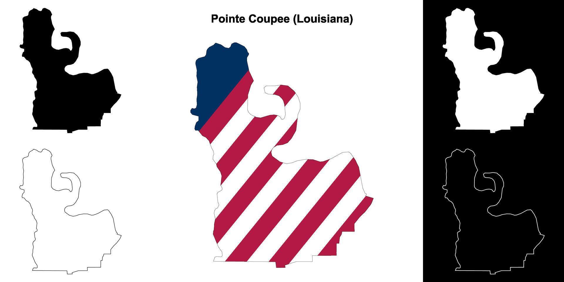 Pointe Coupee Parish, Louisiana outline map set 43105560 Vector Art at Vecteezy