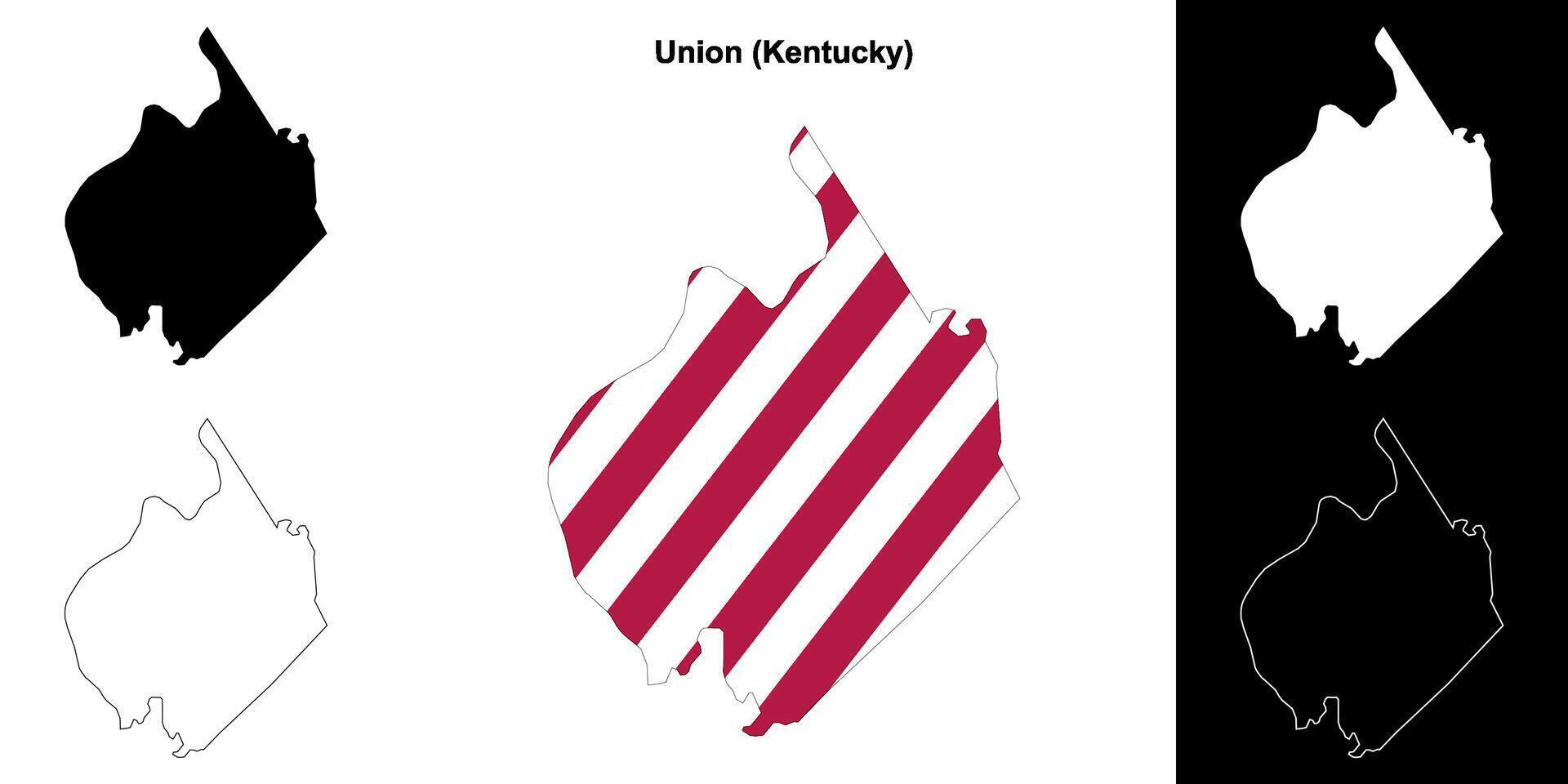 Union County, Kentucky outline map set vector