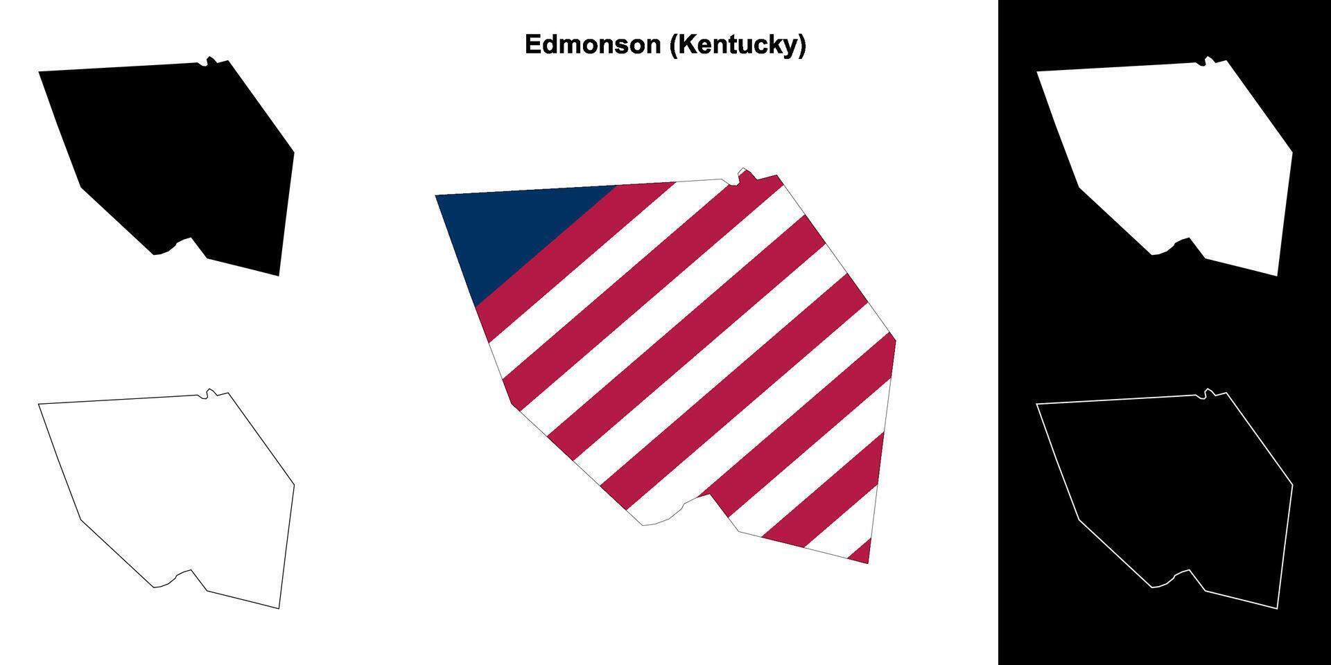 Edmonson County, Kentucky outline map set vector