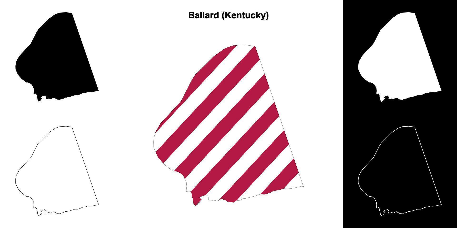 Ballard County, Kentucky outline map set vector