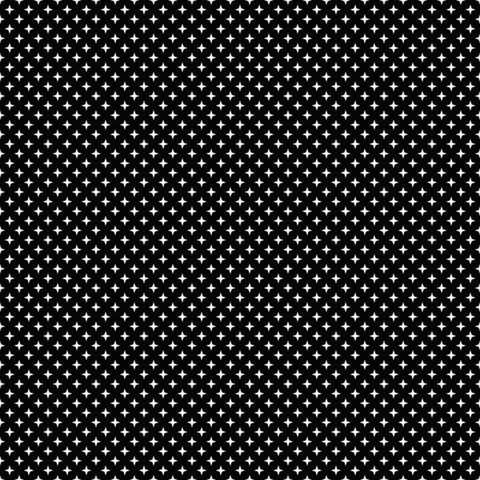 Seamless black and white geometrical star pattern background vector