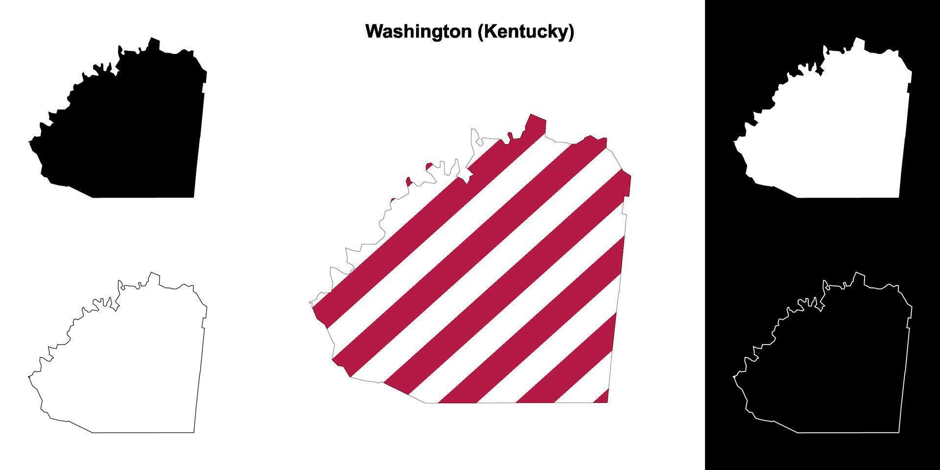 Washington County, Kentucky outline map set vector