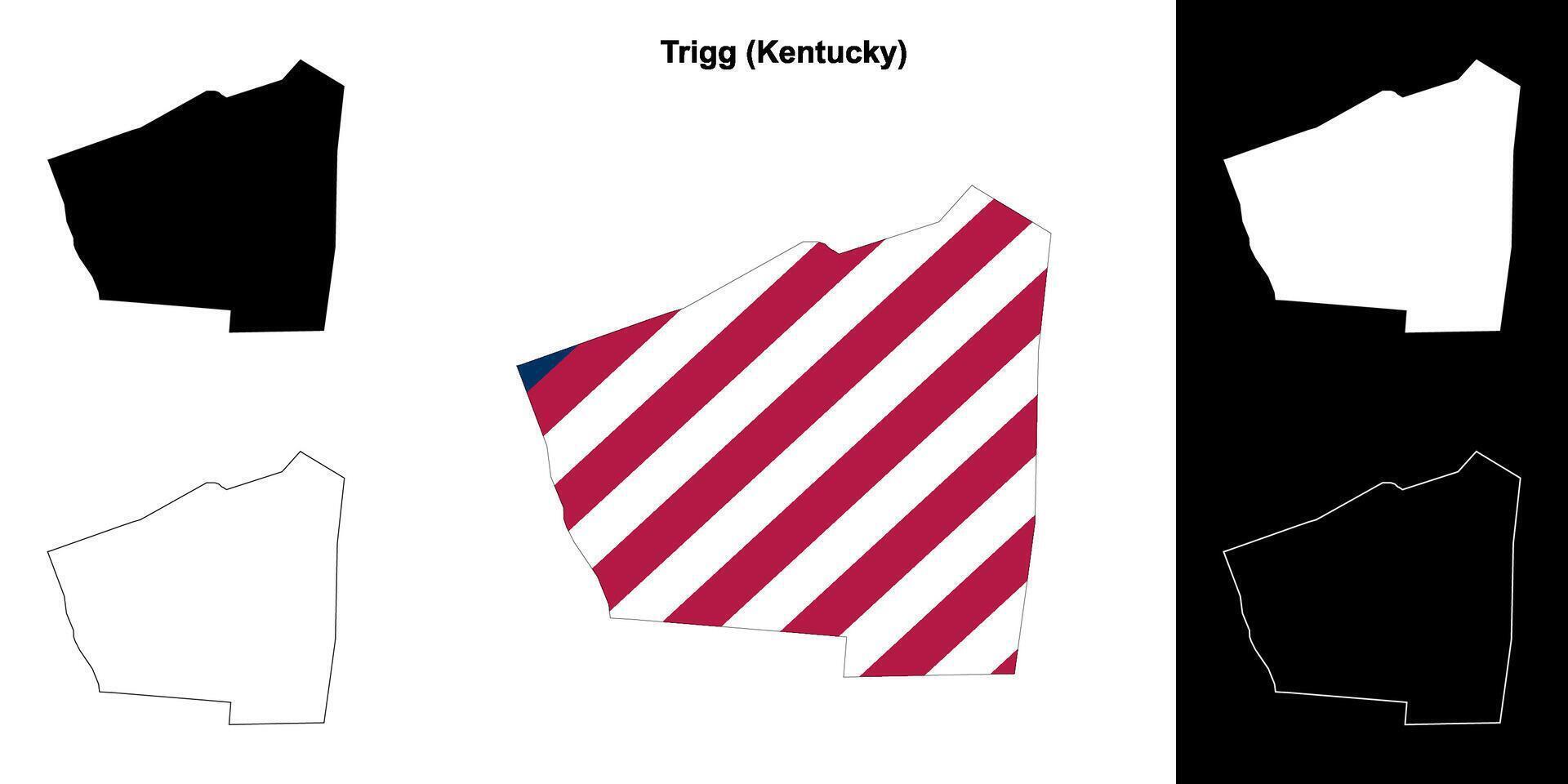 Trigg County, Kentucky outline map set vector