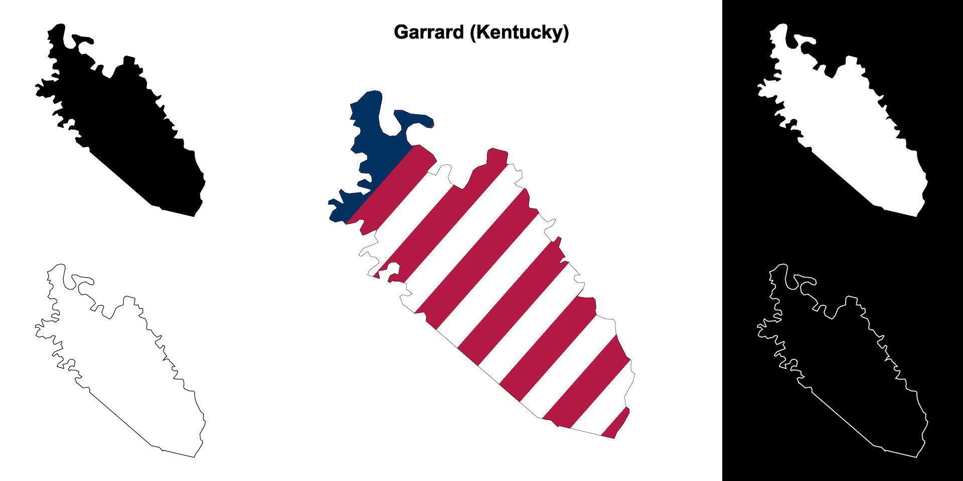 Garrard County, Kentucky outline map set vector