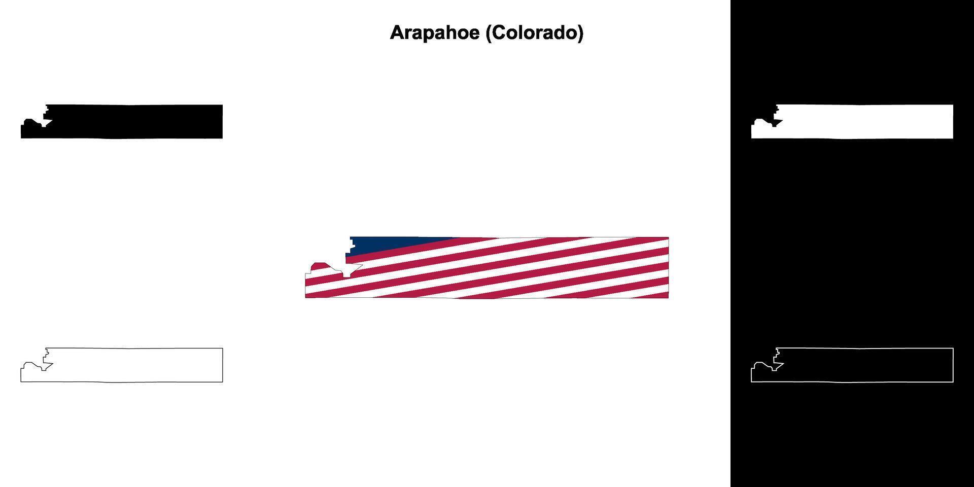 arapahoe condado, Colorado contorno mapa conjunto vector