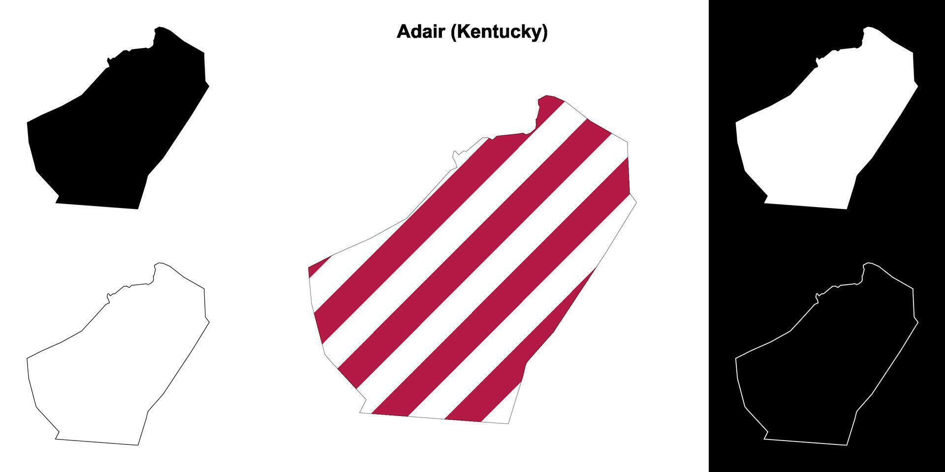 Adair condado, Kentucky contorno mapa conjunto vector