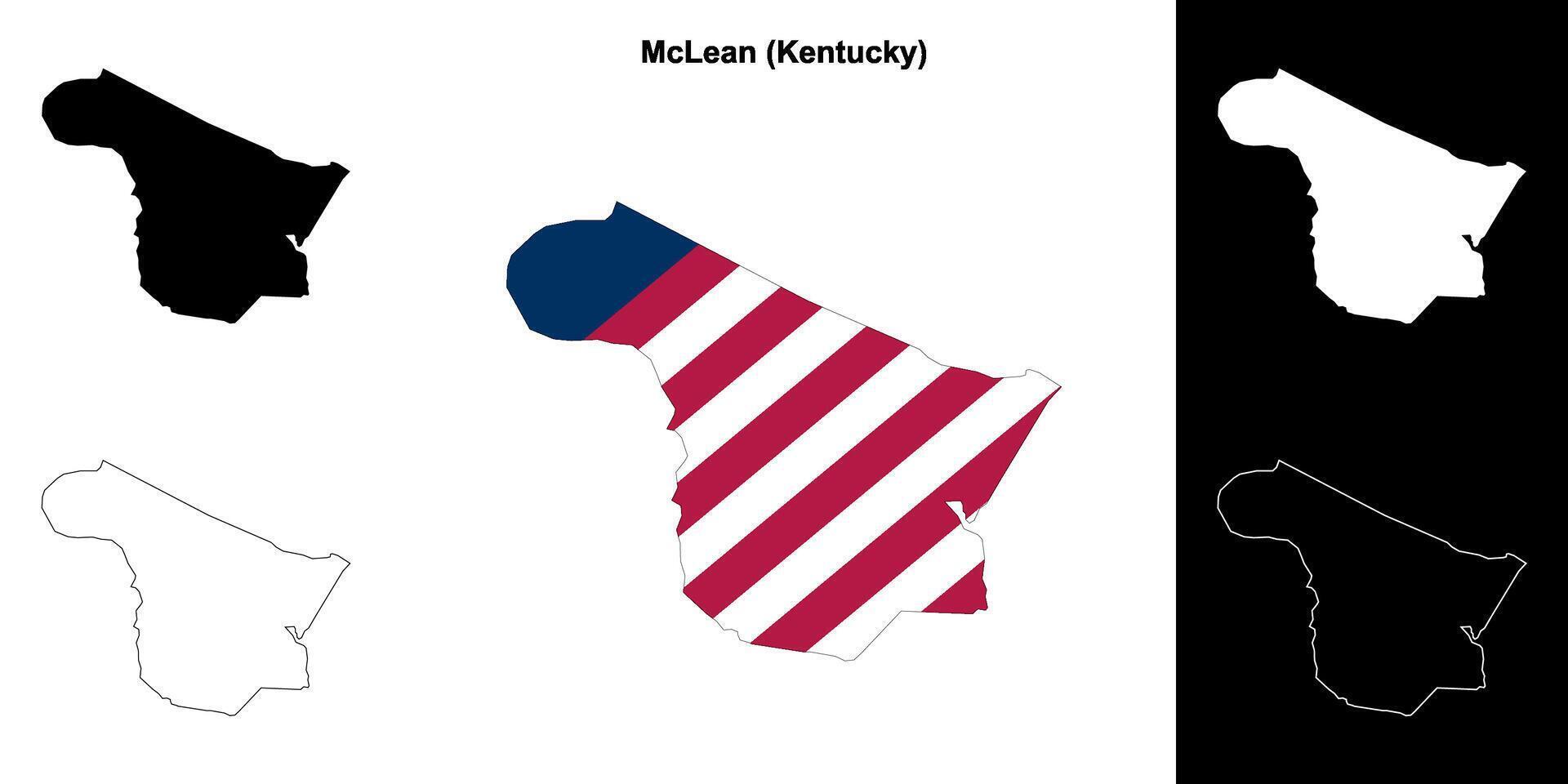 McLean County, Kentucky outline map set vector