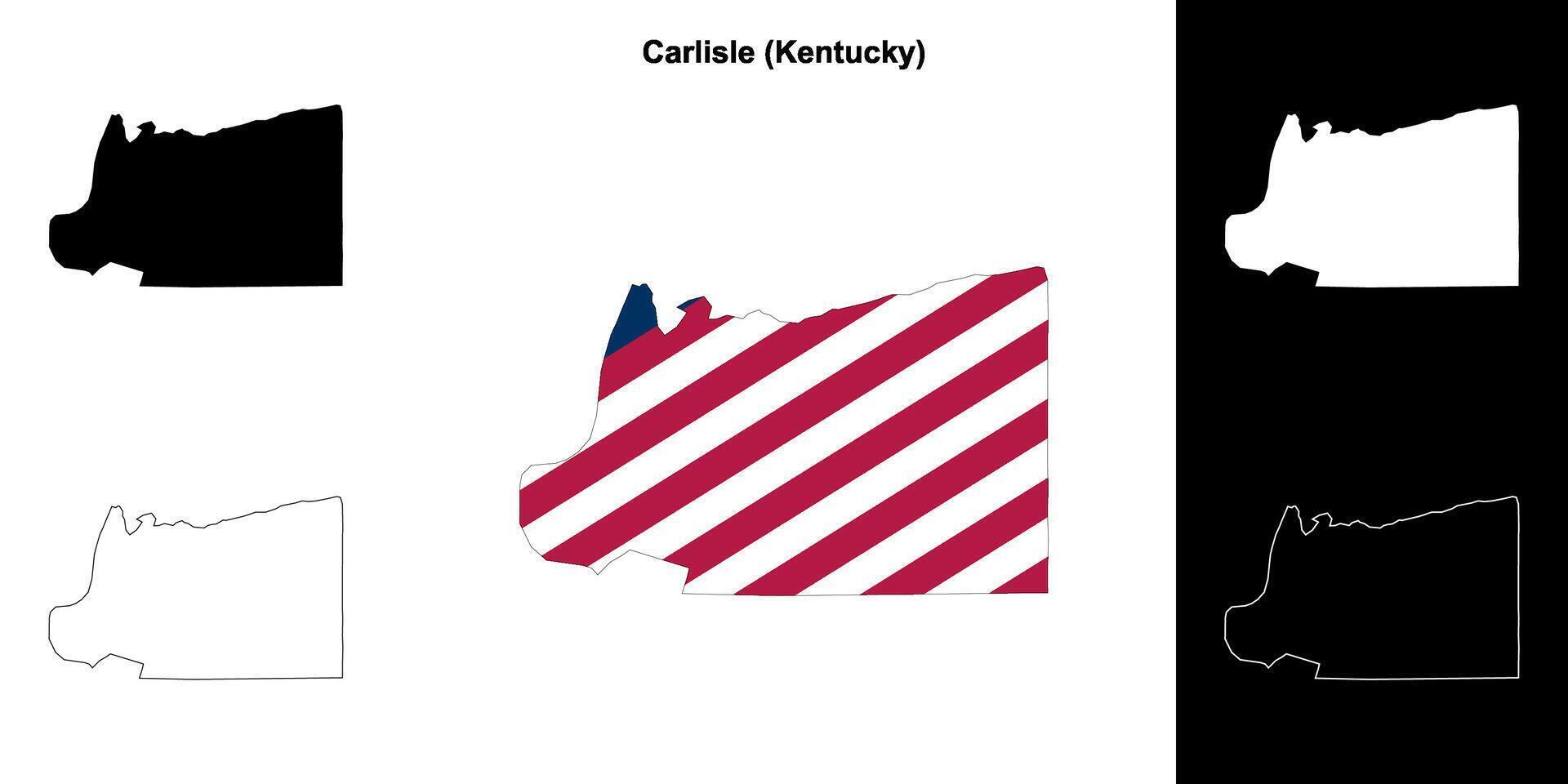 Carlisle County, Kentucky outline map set vector