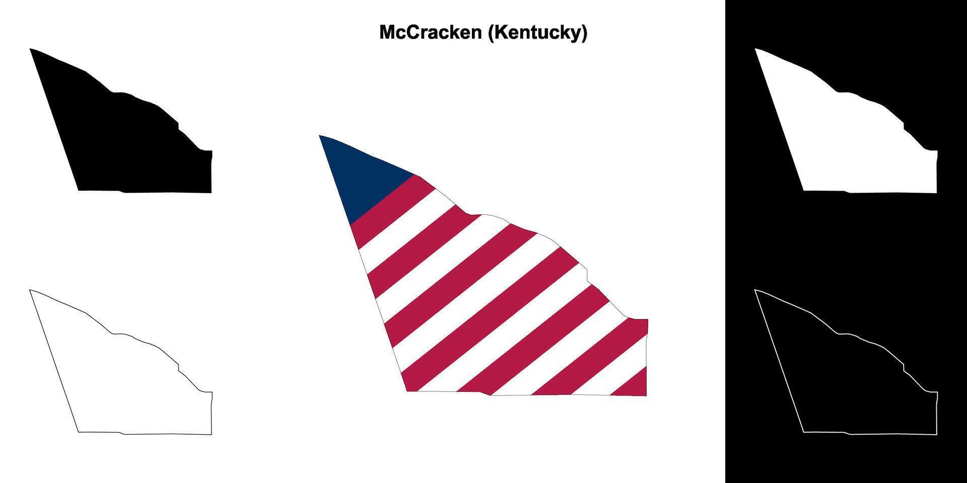 McCracken County, Kentucky outline map set vector